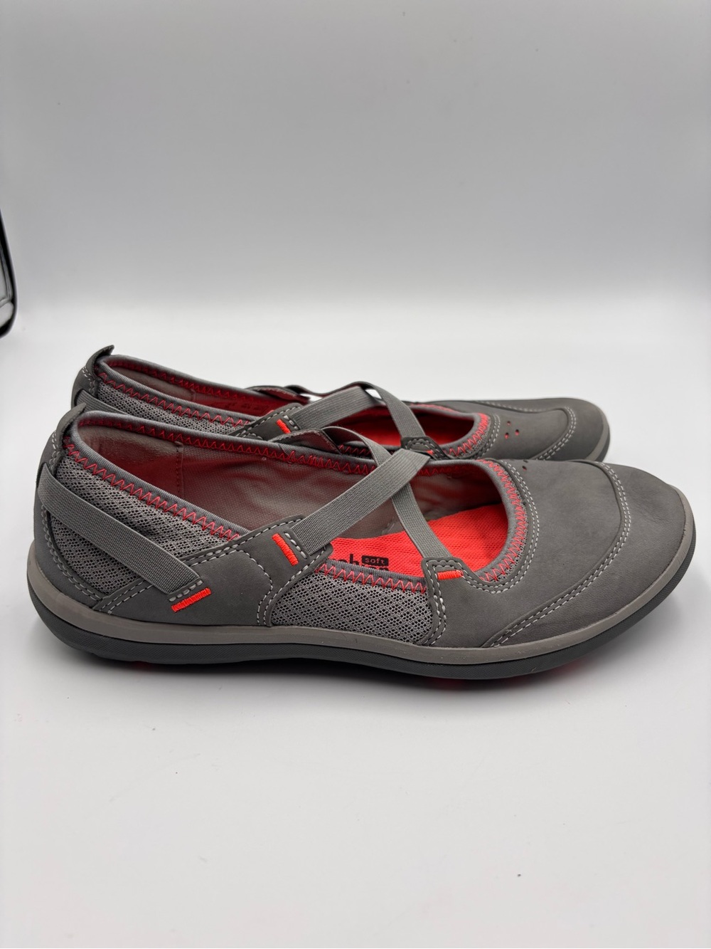 Privo by Clarks Aria Mary Jane Shoes Womens 8.5M Comfort Straps Gray Leather NEW - Picture 5 of 9